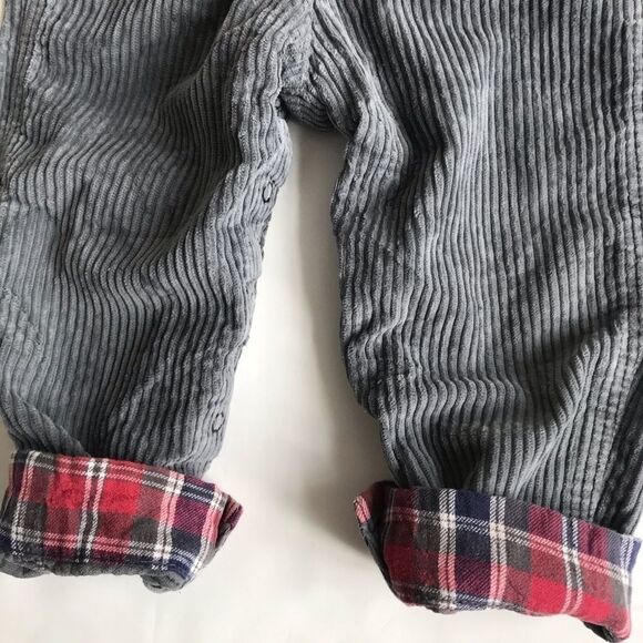 Vintage Oshkosh thick corduroy/plaid overalls 2T - Picture 4 of 6
